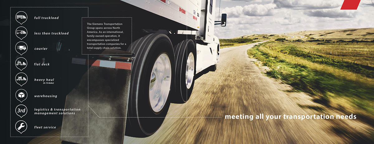 transportation International trucking Rebrand brochure design