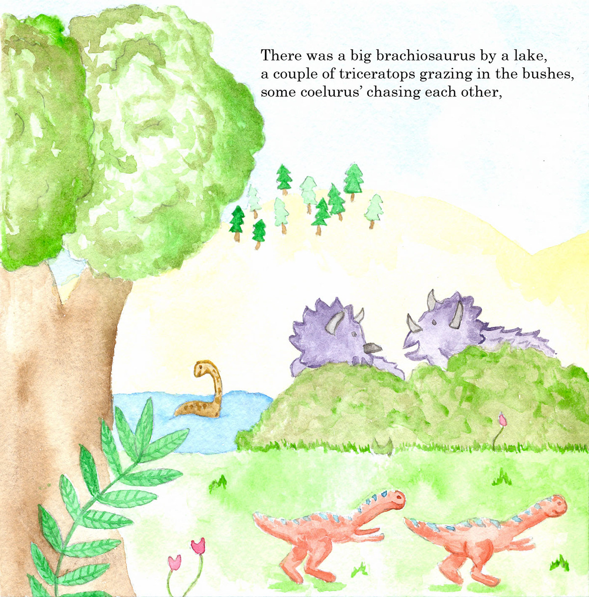 children  story  picturebook storybook narrative watercolour University zoo dinosaurs animals