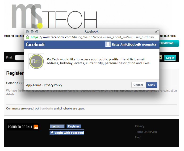 Facebook API #mstech login