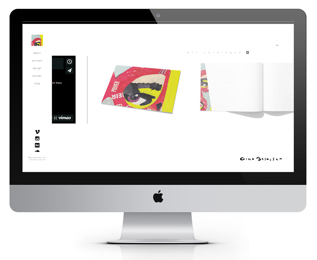 Website gino belassen muse horizontal scroll custom site adobe muse personal branding artwork design