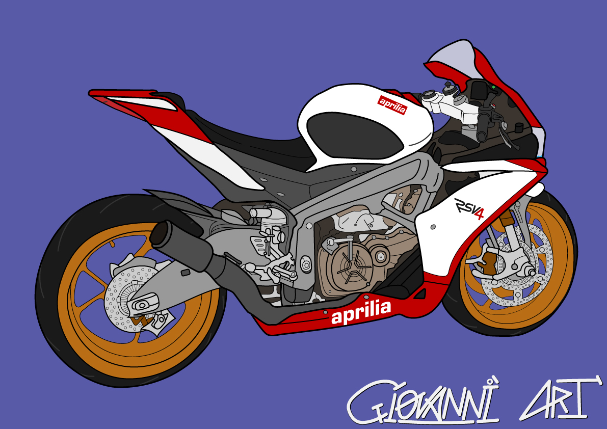 motorcycle Aprilia RSV 4 MotoArt adobe illustrator ILLUSTRATION 