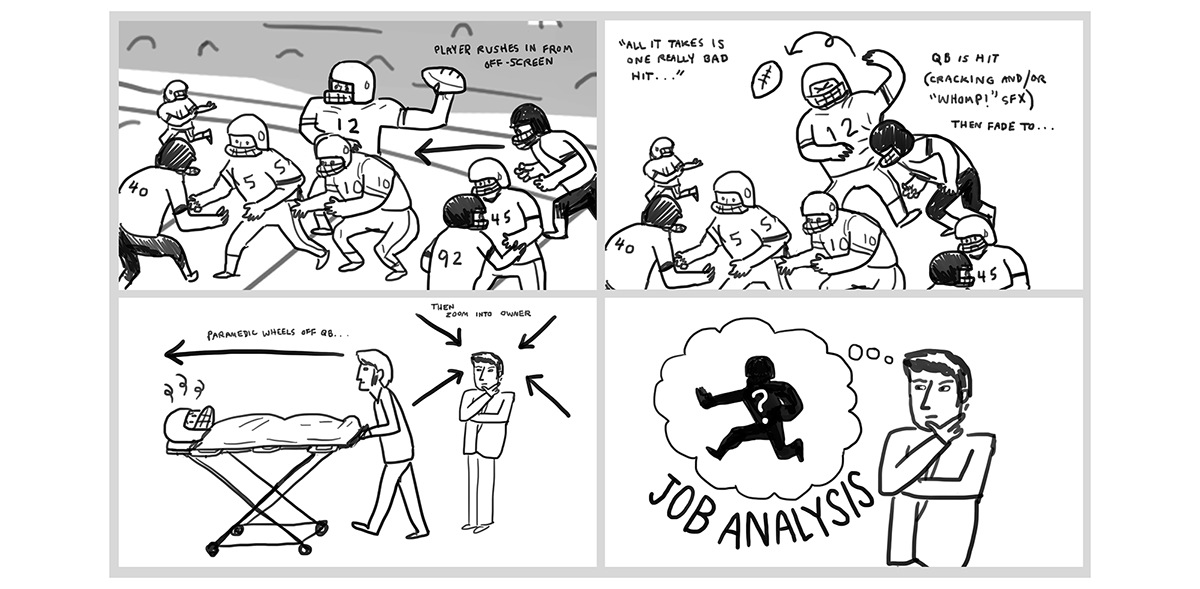 storyboard animation  Education economics cupcake football