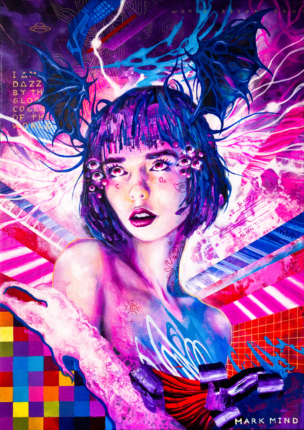 Cyberpunk pink japan girls portrait Urban surreal surrealism woman subculture