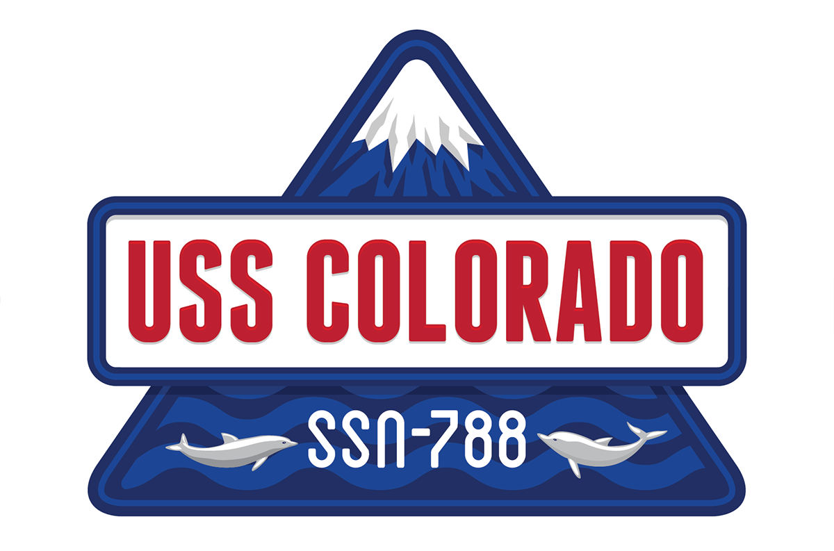 Triangular logo version of the USS Colorado crest