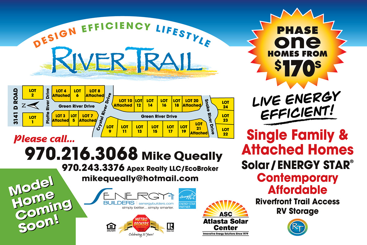 River Trail Subdivision Grand Junction Mike Queally Apex Realty GJCO Metro Brokers GJCO green design Energy Efficient Homes contemporary solar