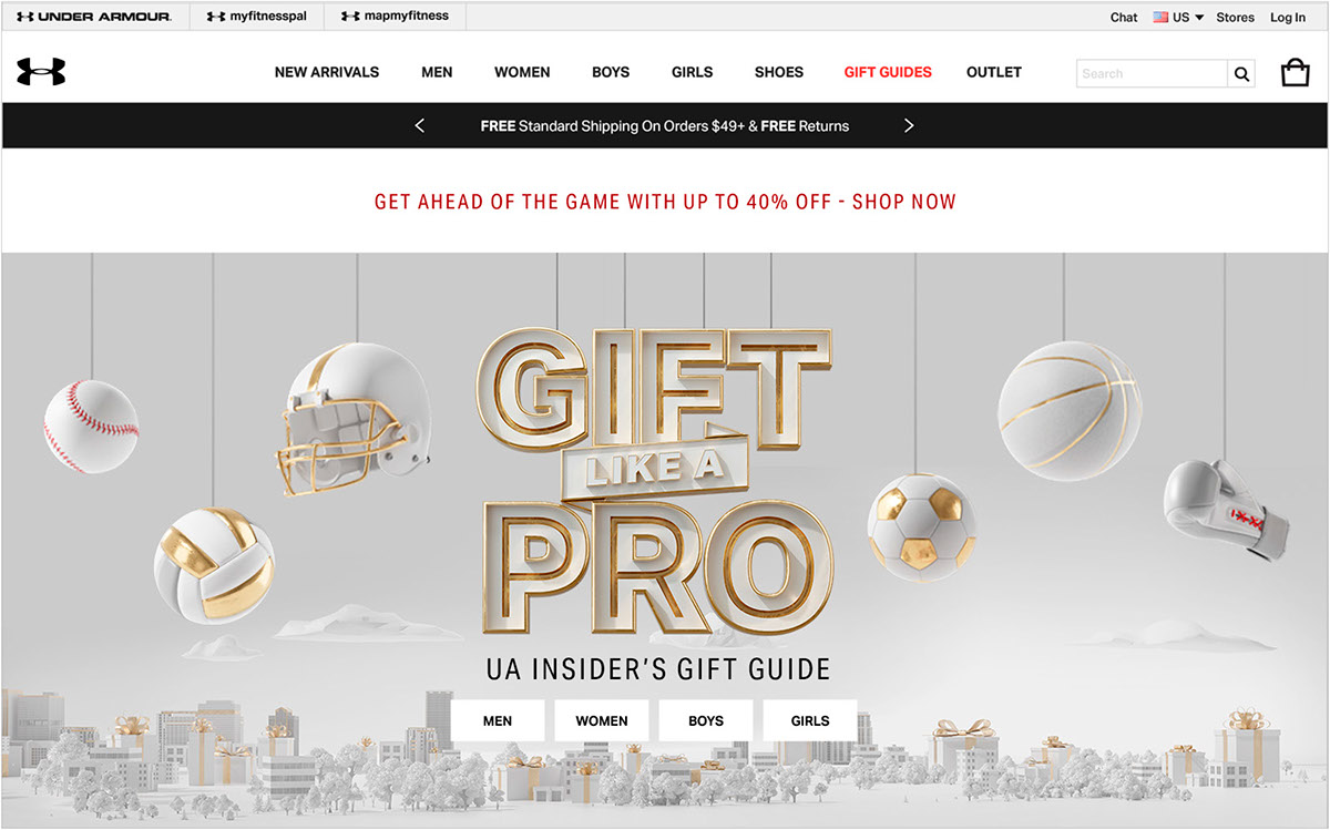 Retail sports CGI 3D world gifts Holiday store