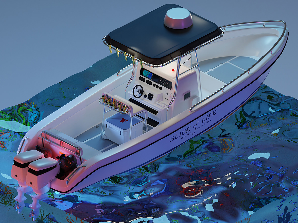 3D animation  blender dexter Digital Art  Diorama ILLUSTRATION  Isometric Ocean yacht