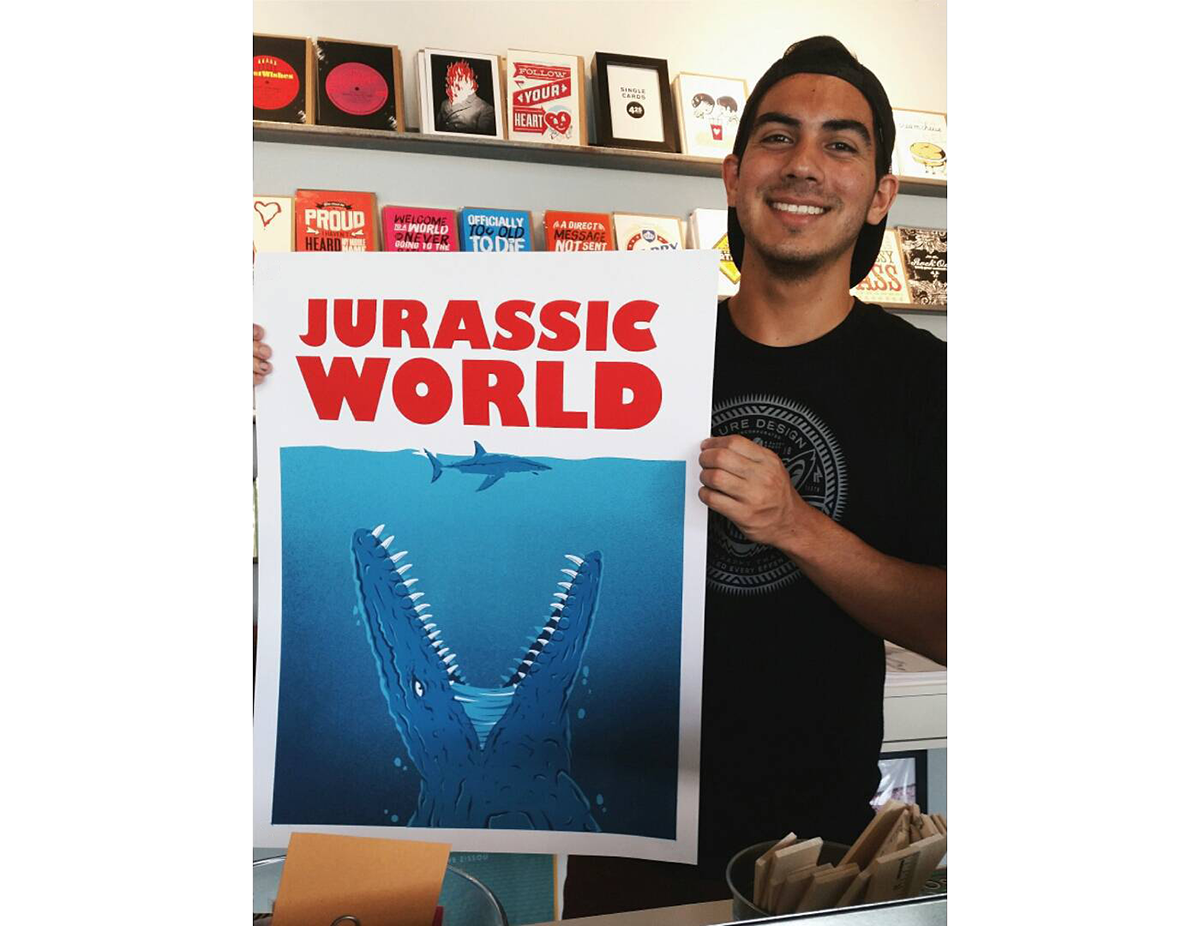 movie poster jaws Jurassic World screeprint