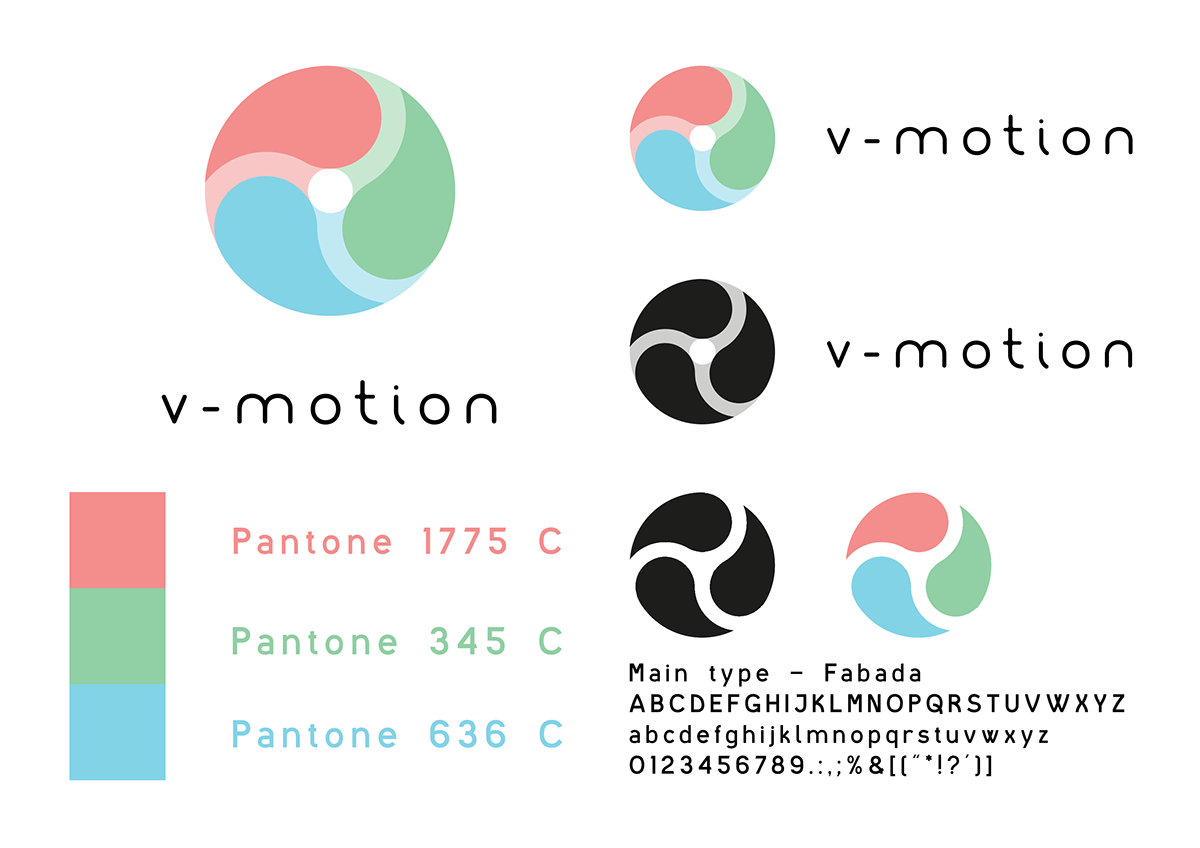 v-motion varied motion V motion Logotype creative program  design profile graphical profile