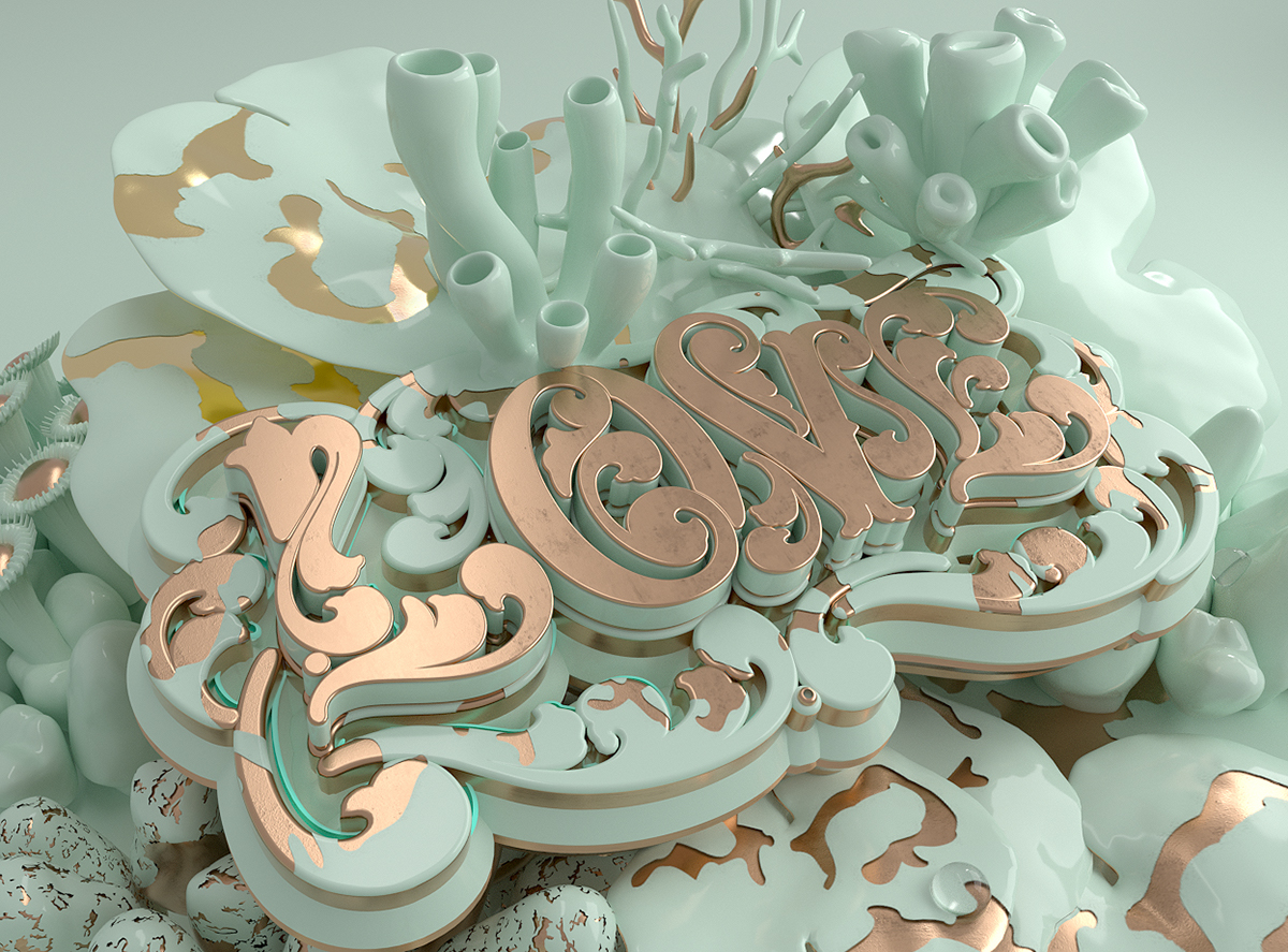Adobe Portfolio typography   Love valentine 3D octane c4d ILLUSTRATION  art 3D Type