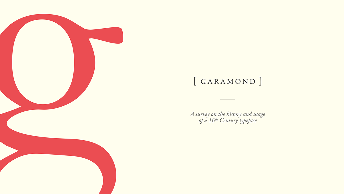 Garamond Typeface presentation typography  