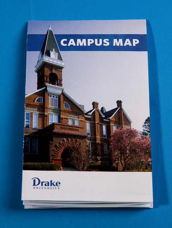 map  wayfinding  drake university print production navigation print higher education marketing & communications