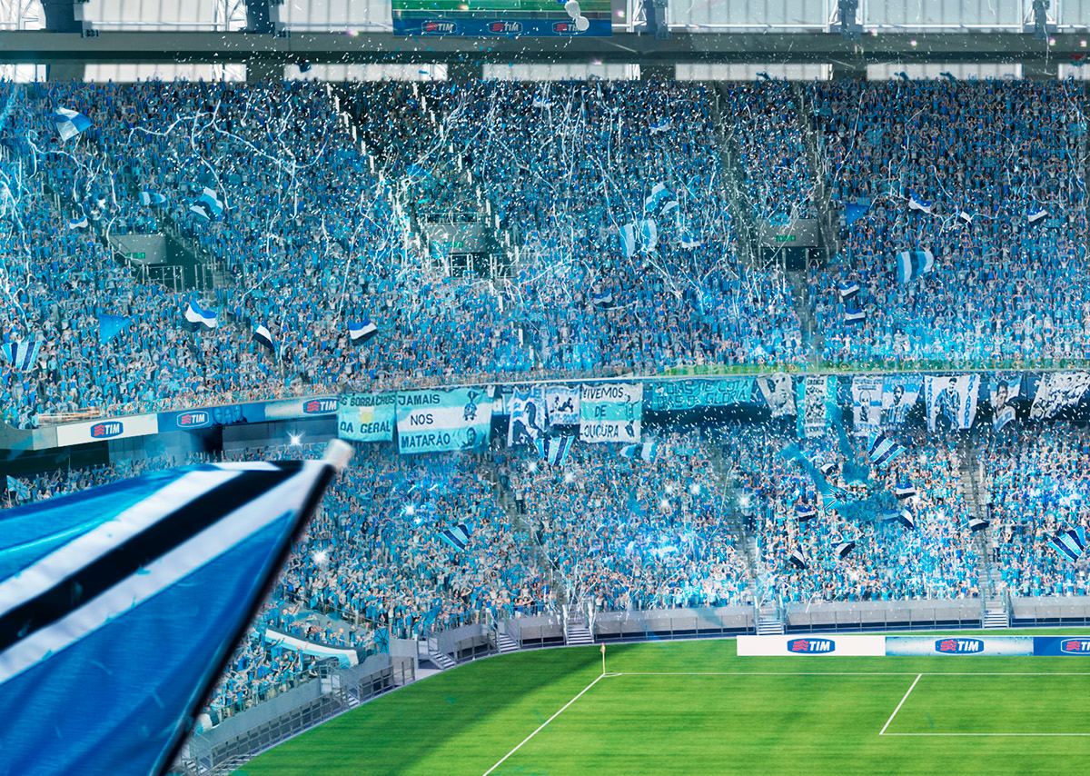 crowd team stadium 3dsmax 3D CGI vray inter grêmio futebol soccer flag