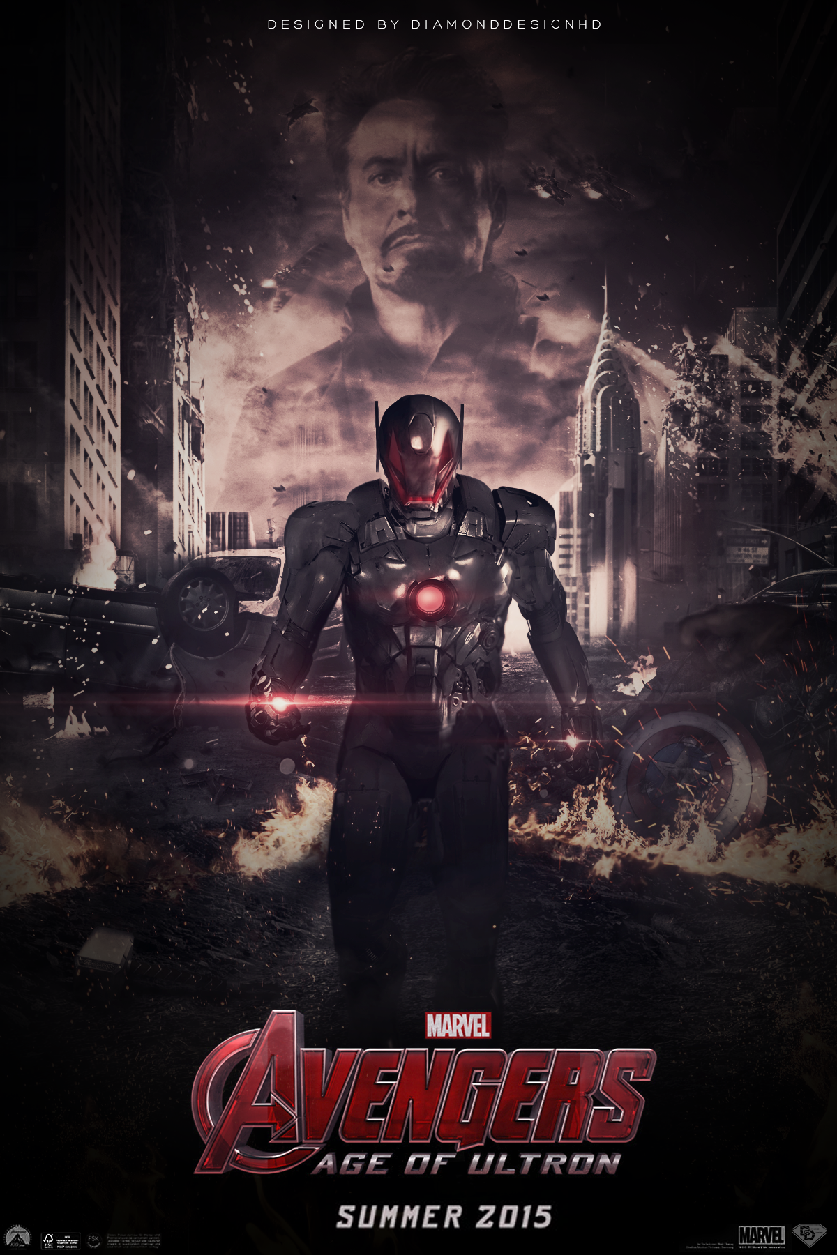Avengers age of ultron diamonddesignhd  disney iron man tony stark fan made poster