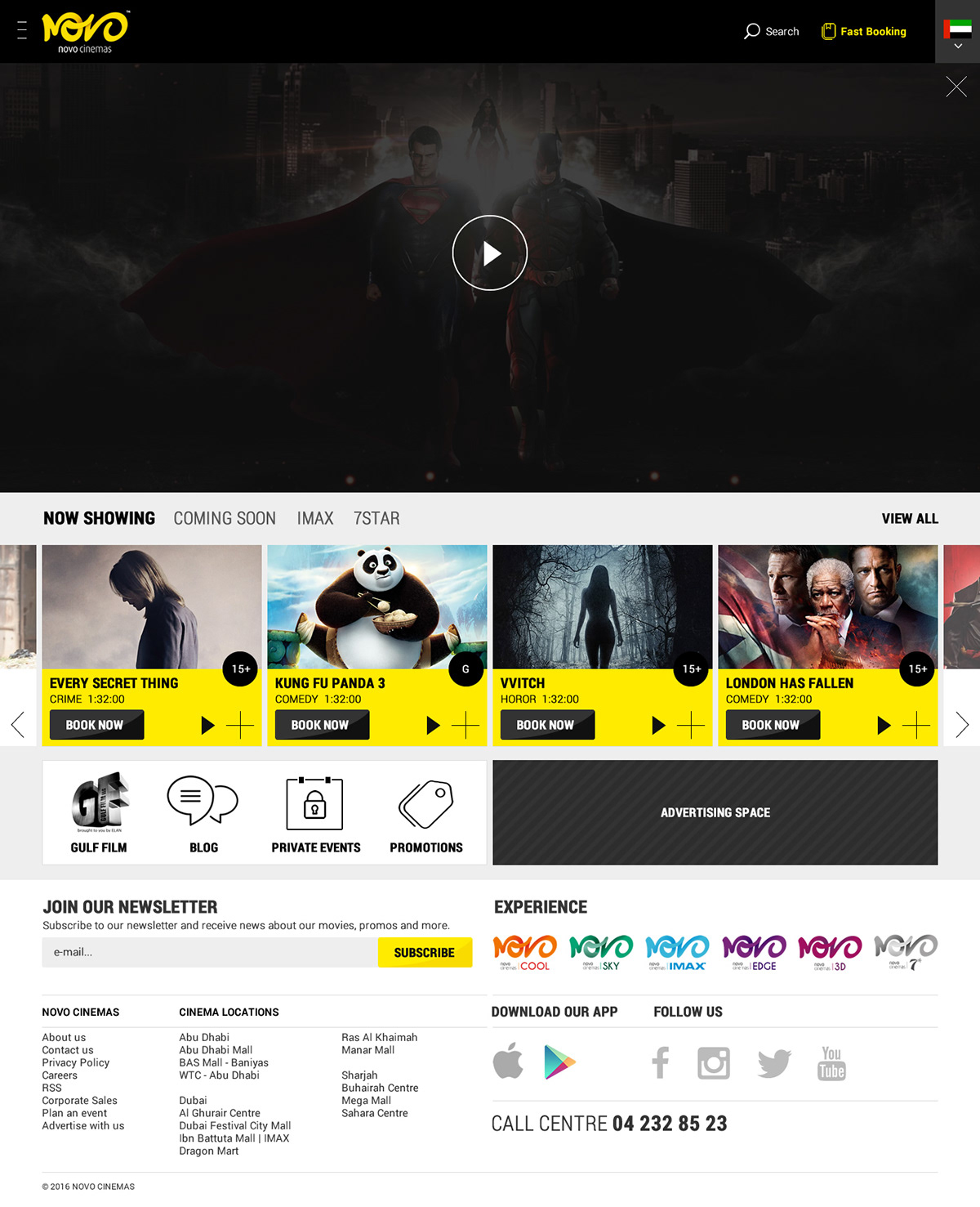 Cinema design Movies Responsive Web Webdesign Website black Booking yellow
