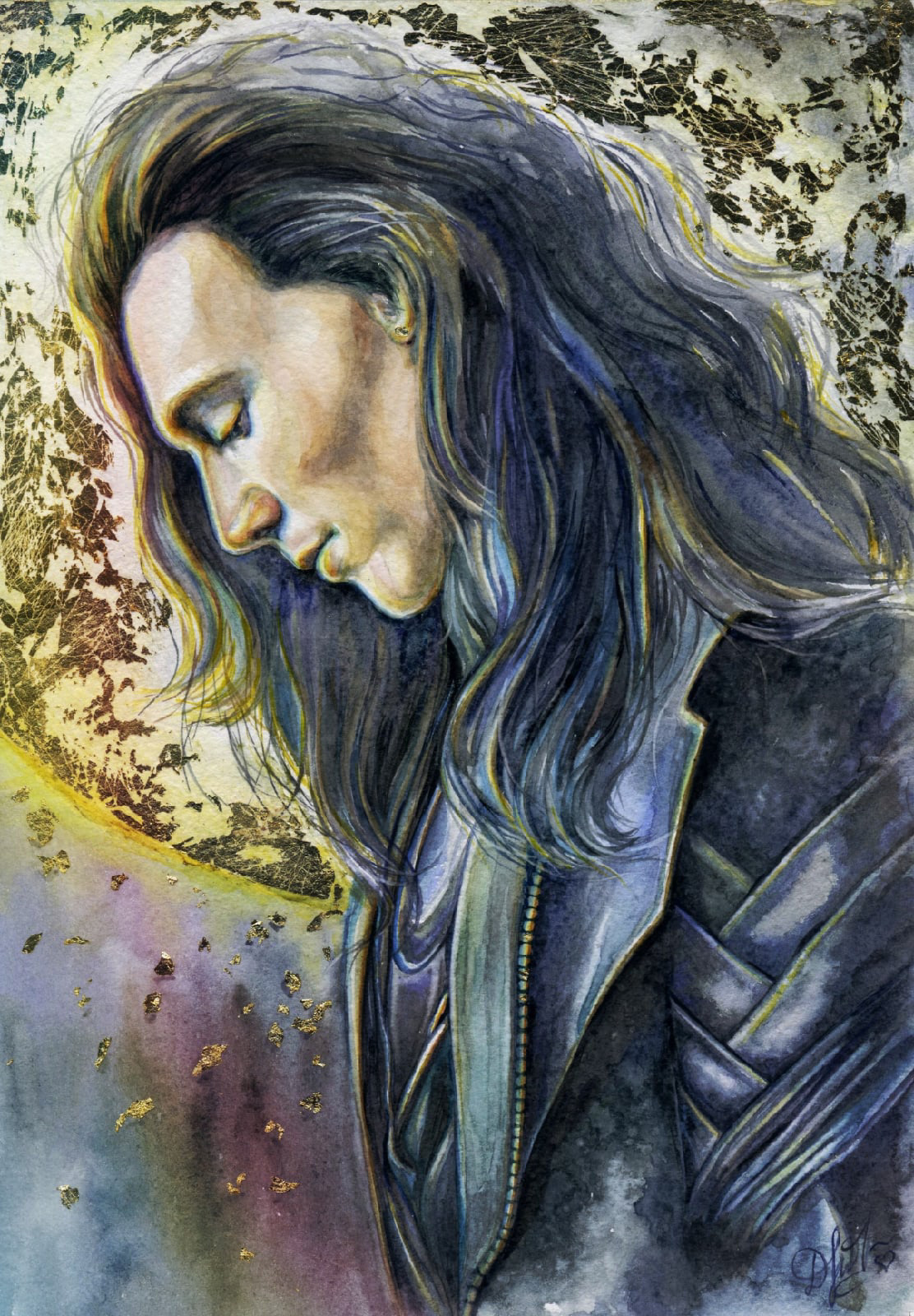 fanart Loki marvel painting   portrait series watercolor акварель живопись портрет