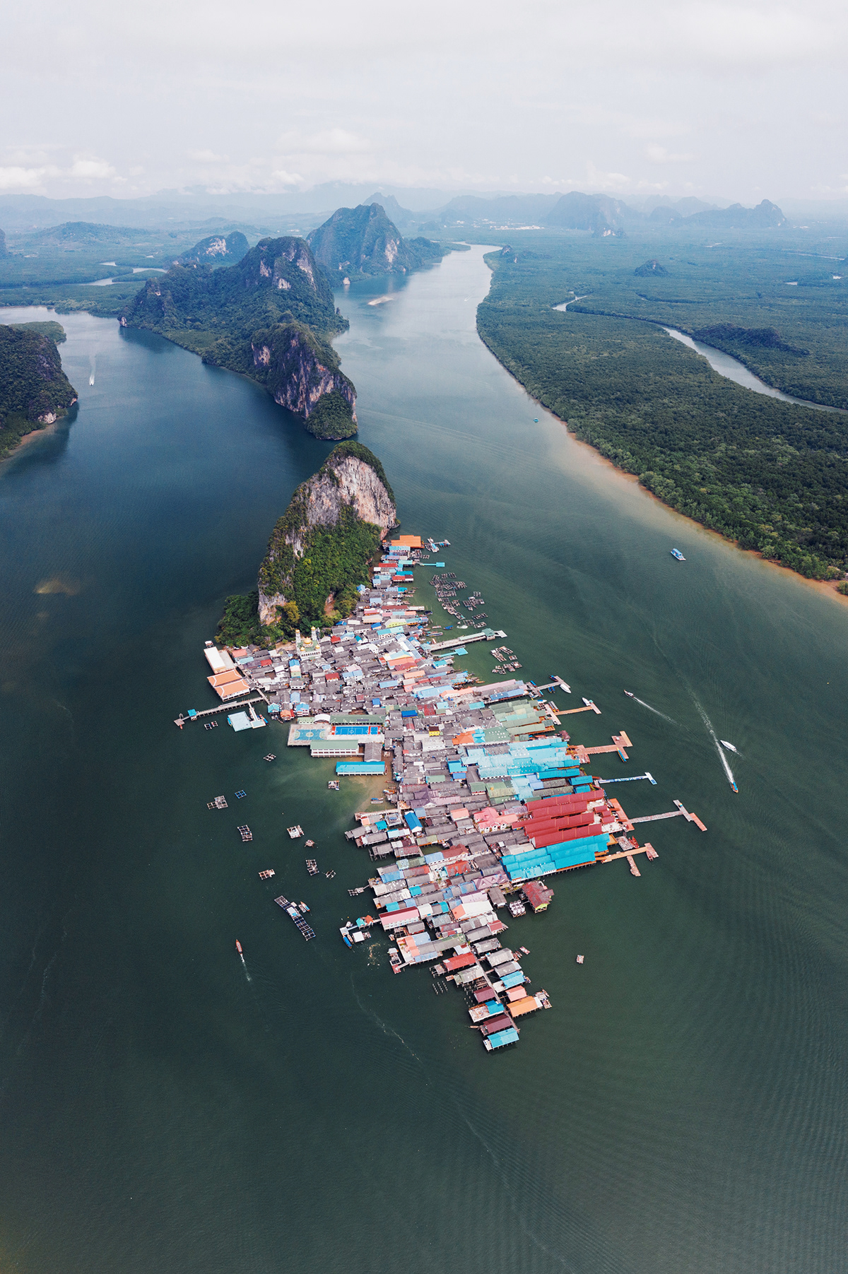 Thailand Koh Panyi Island drone Aerial Photography  art direction  mosque Mavic 2 pro DJI