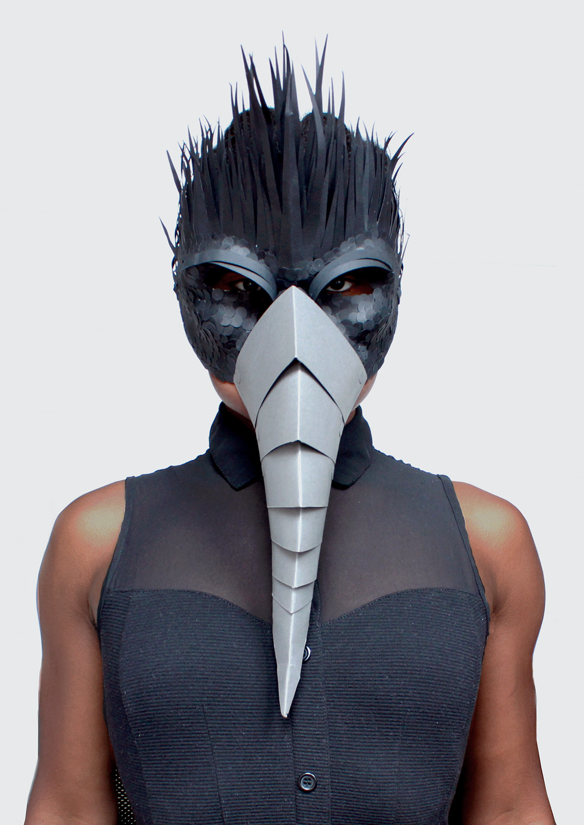 paper mask bird crow