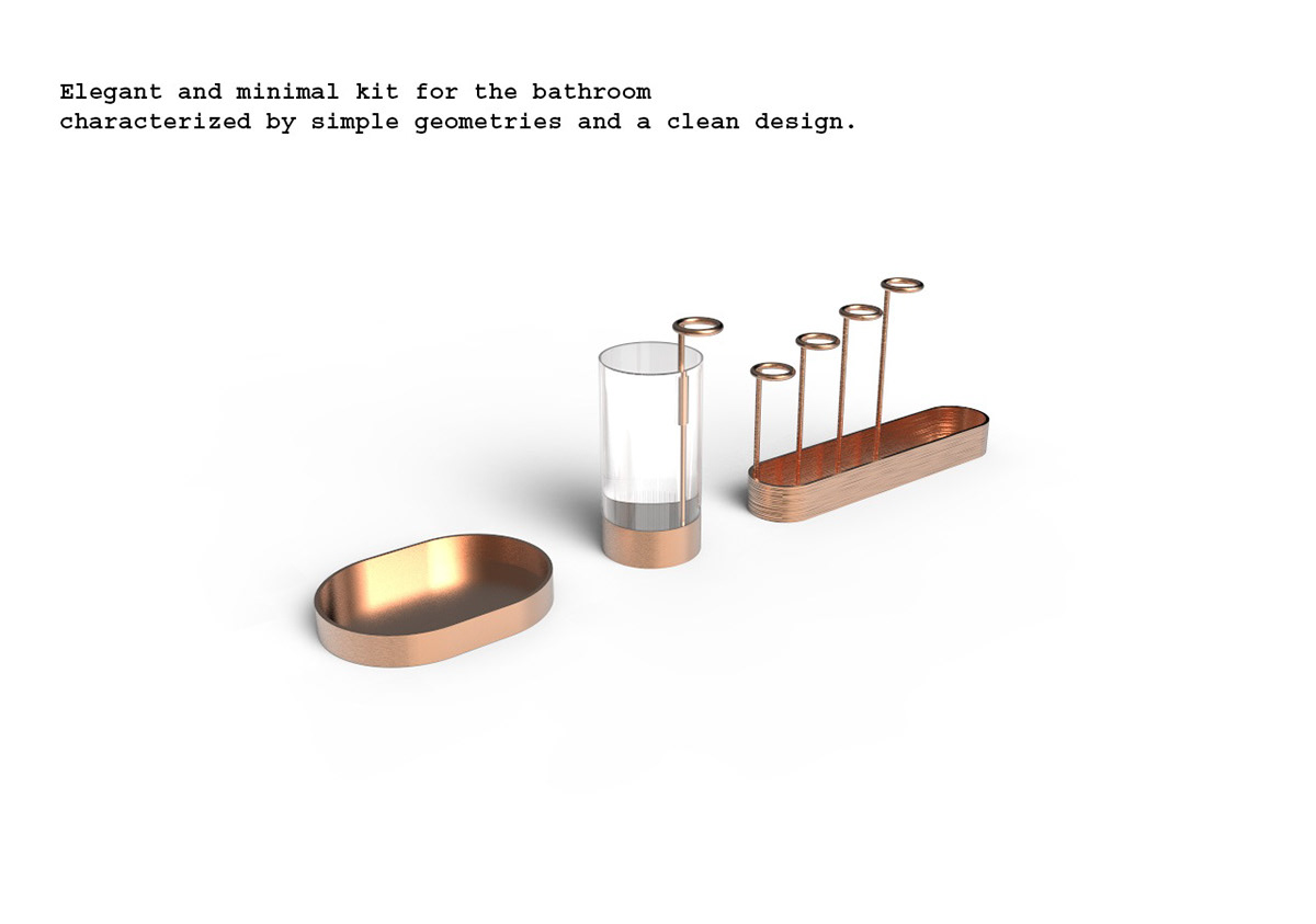 furniture product design  interior design  bathroom industrial design  luxury elegant copper minimal geometric