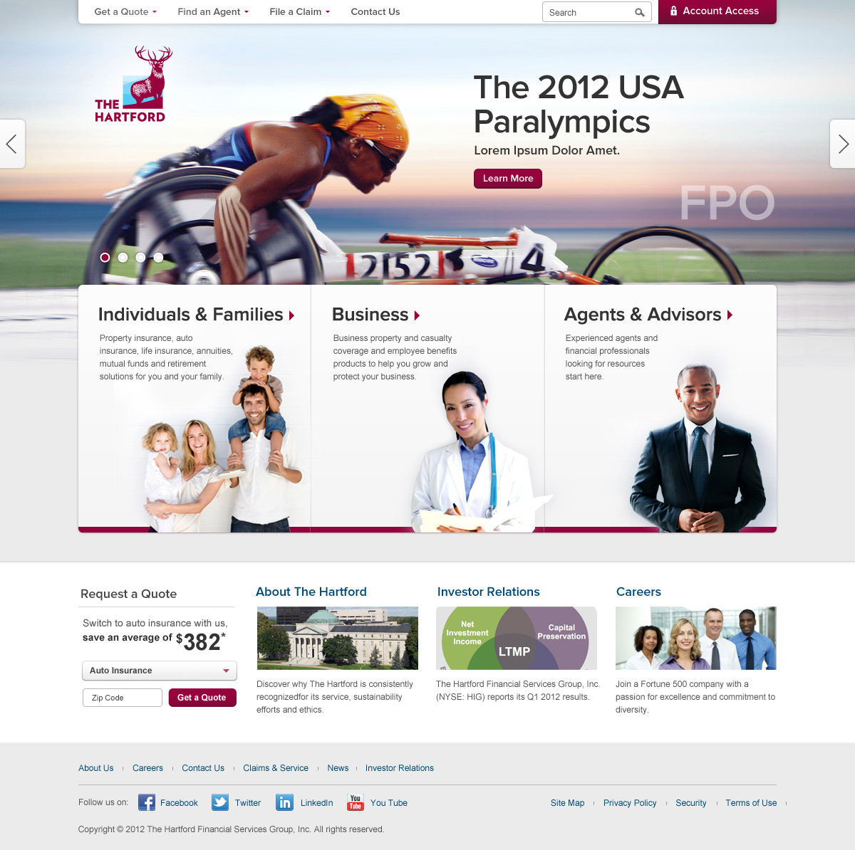 thehartford hartford insurance sitedesign Website