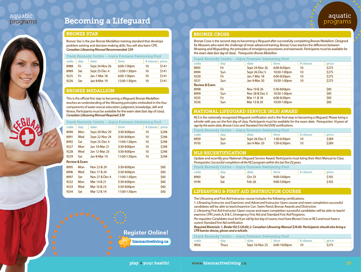 Program Guide brochure flyer active living