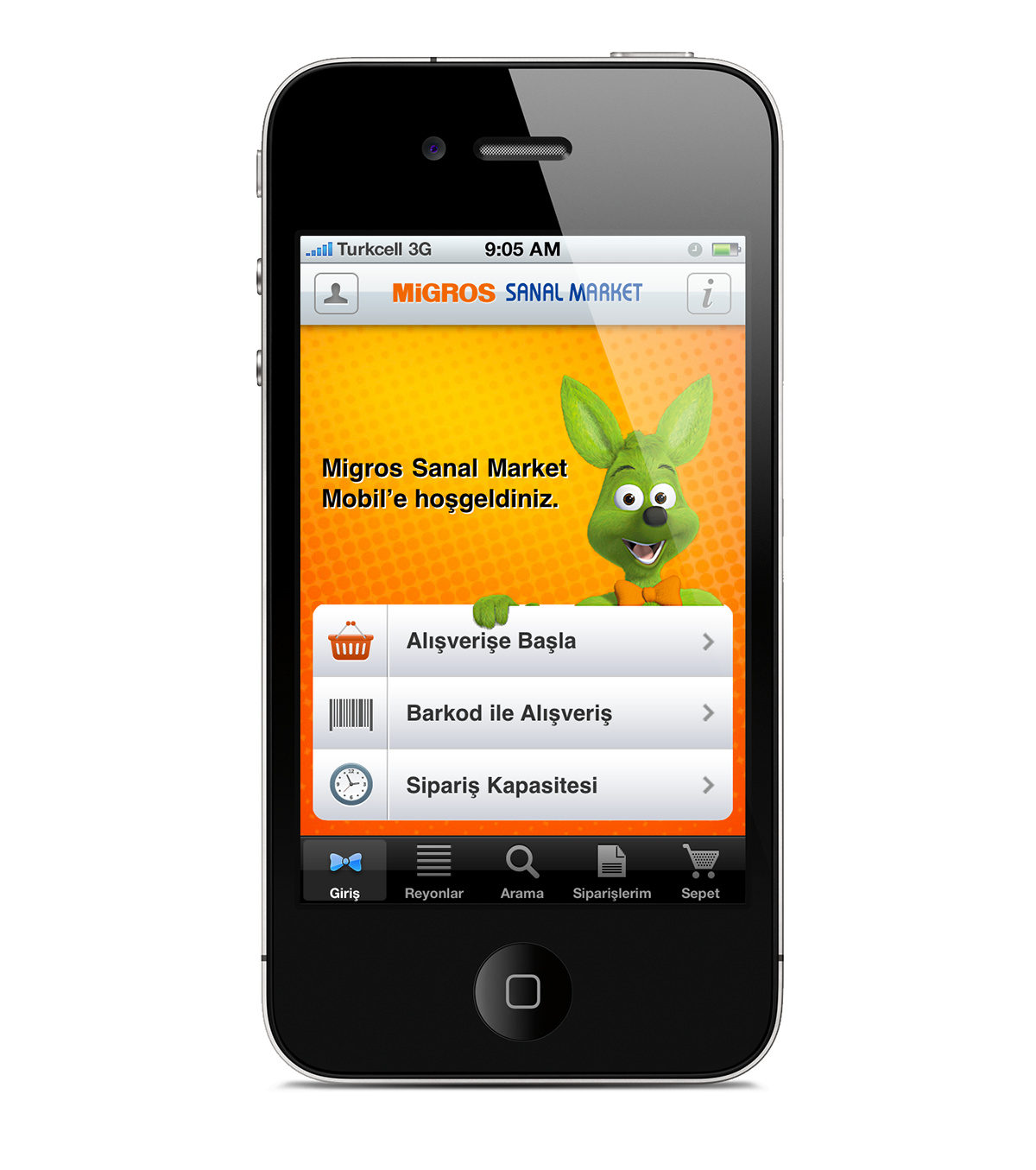 iphone app application groceries shop Order Migros market webapp orange contrast