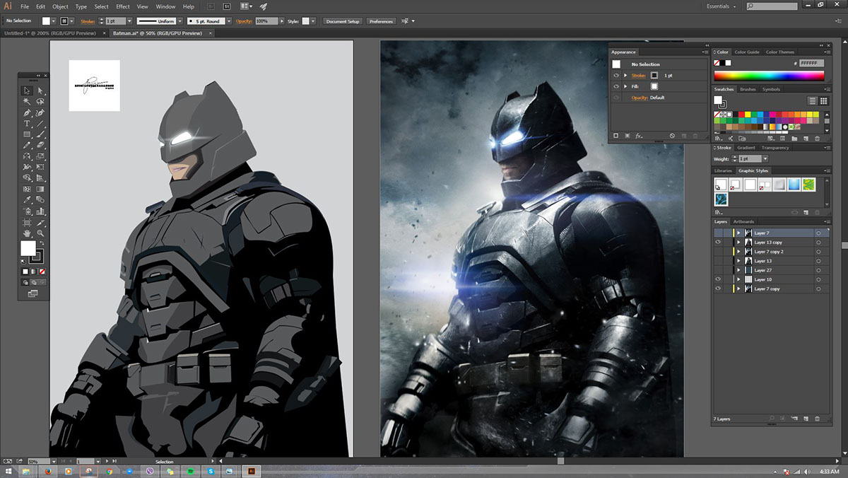 batman batman vs superman vector Illustrator