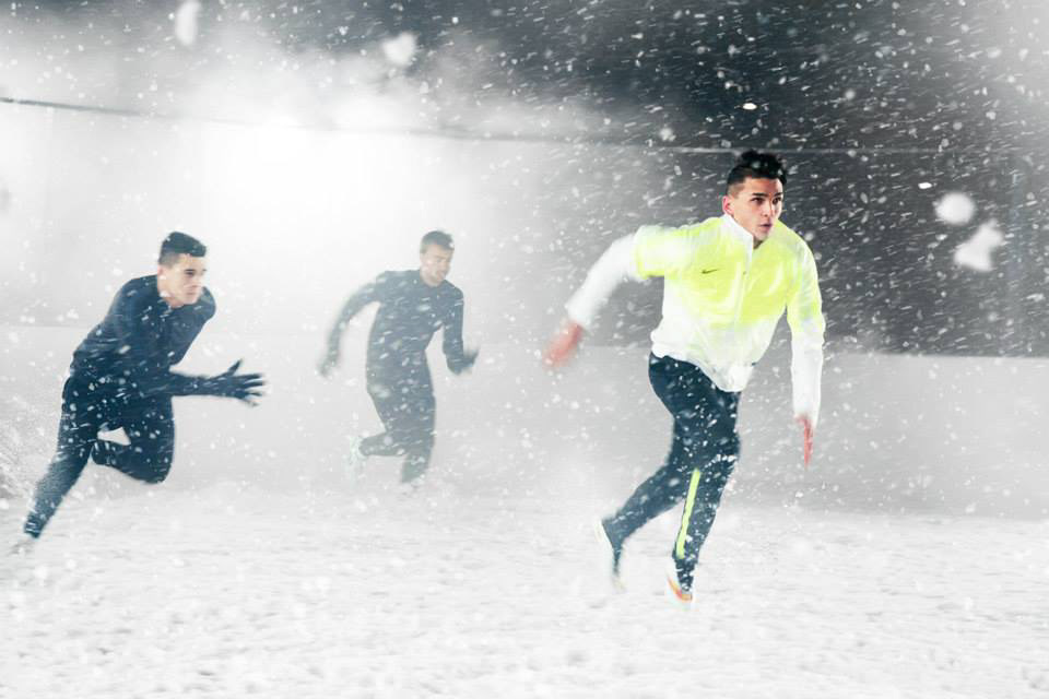 Nike football winter snow sport photo retouch
