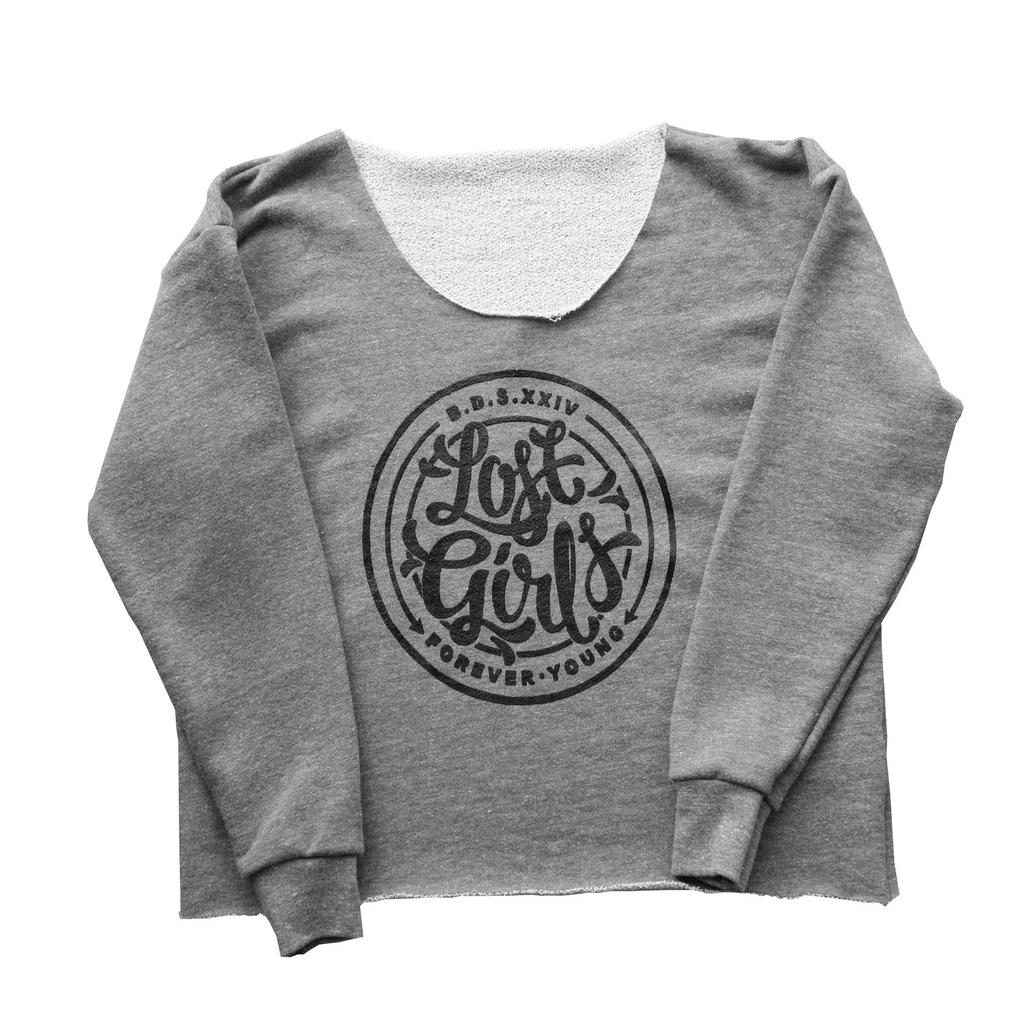 jumper t-shirt roundel type HAND LETTERING American Apparel Clothing Lost Boys peter pan Ethical