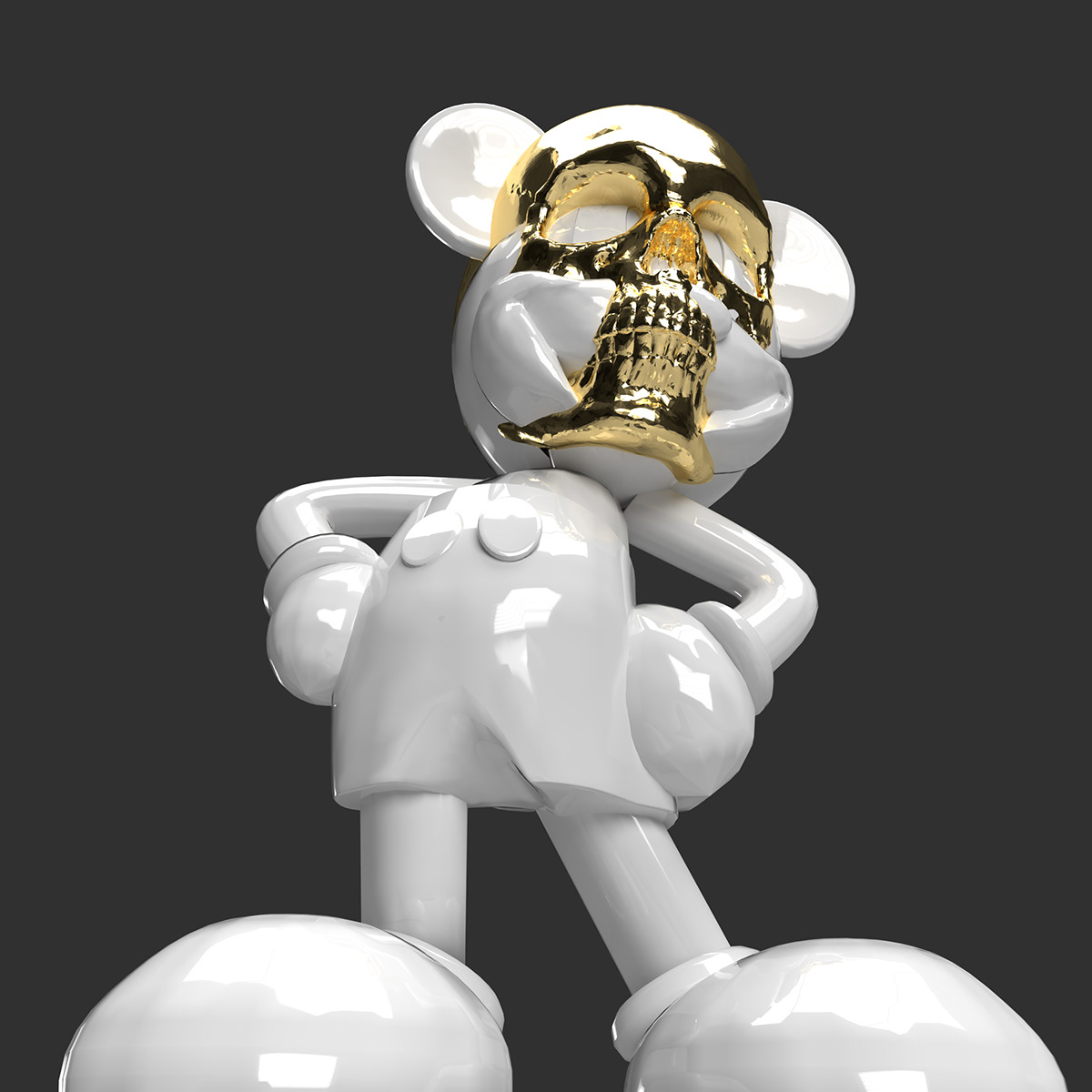 3D 3dart disney mickey mouse sculpture skeleton skull
