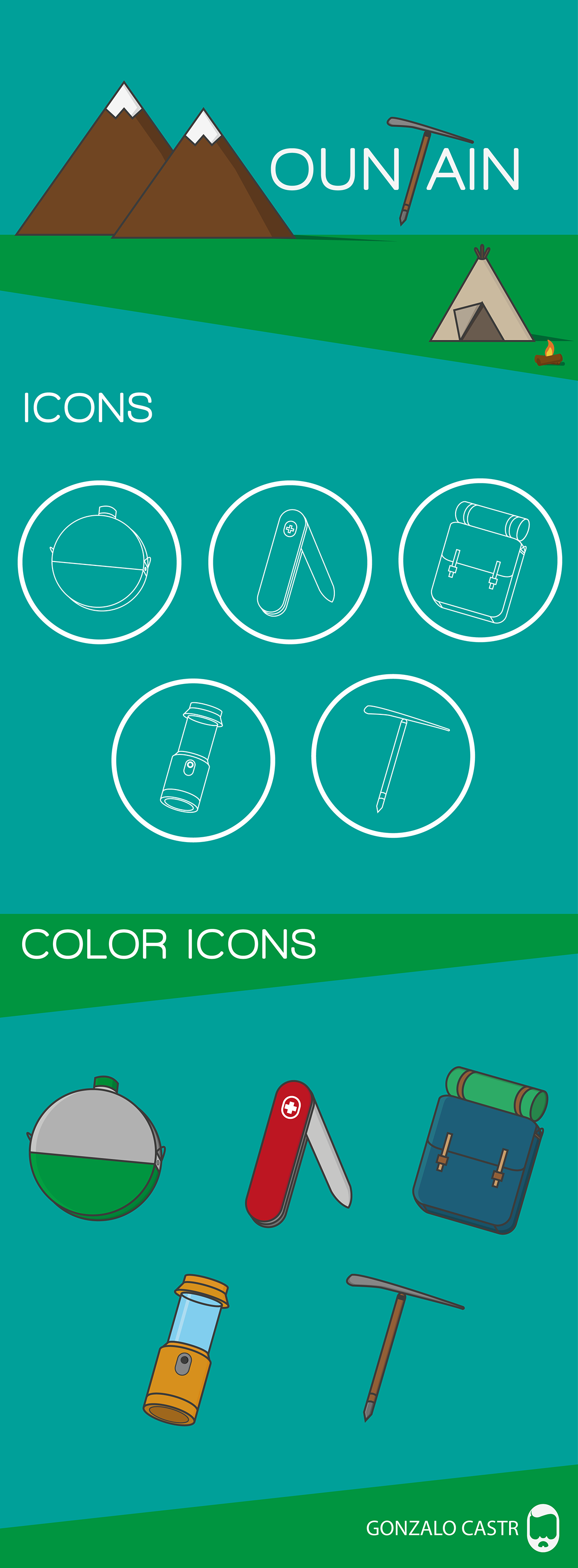 diseño design icons mountain Montana icons colors Work  trabajo graphicdesign diseño gráfico Icon Iconos logo