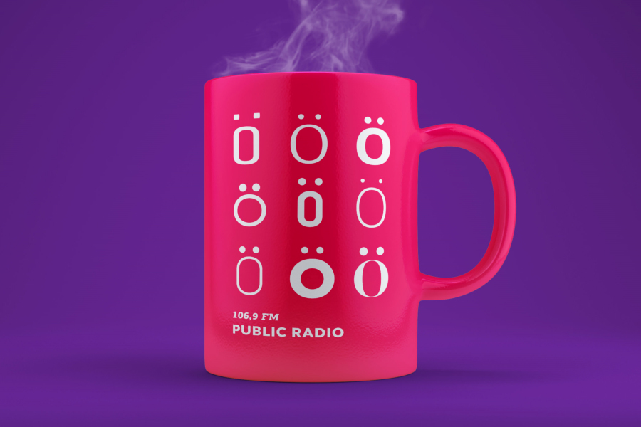 card Radio public wave on air tv logo letter