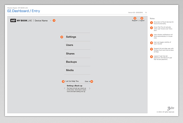 western digital wd mybooklive ux wireframes user flows specifications