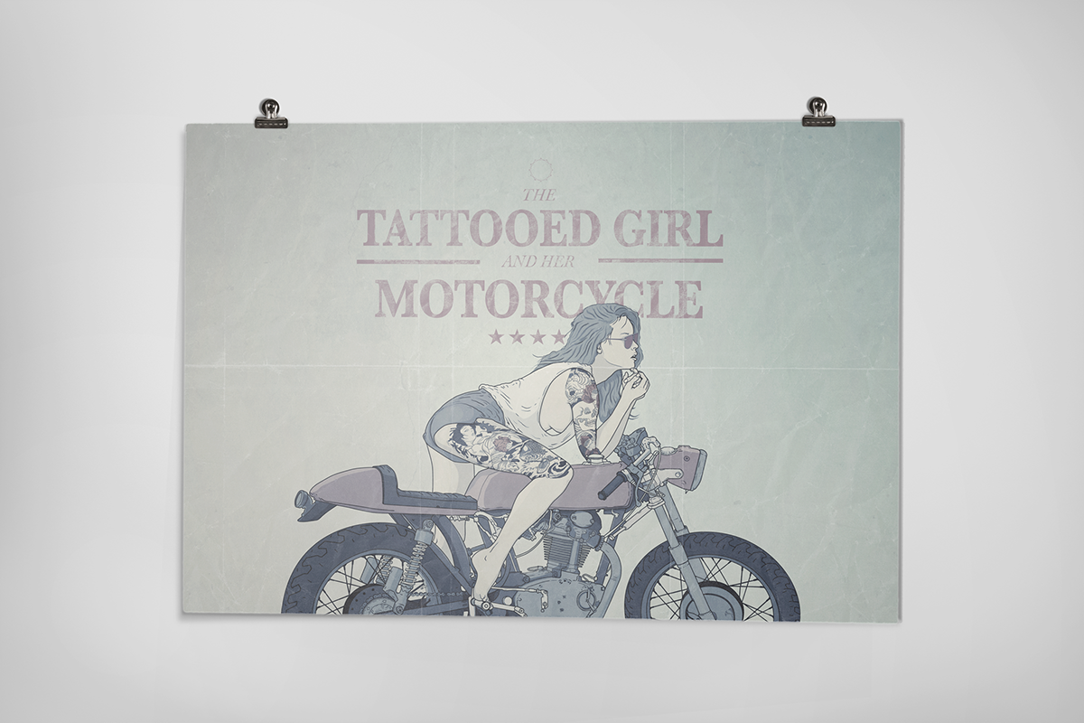 girl  motorcycle  poster