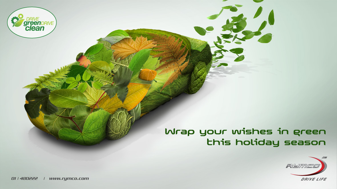car rymco ad car ad Holiday Season Christmas 2010 leaves leaf green Go Green eco
