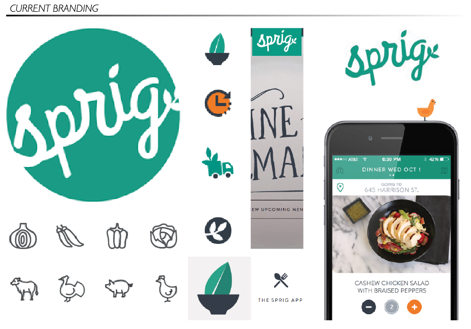 brand Icon symbol meals Food  logo Rebrand rebranding sprig delivery