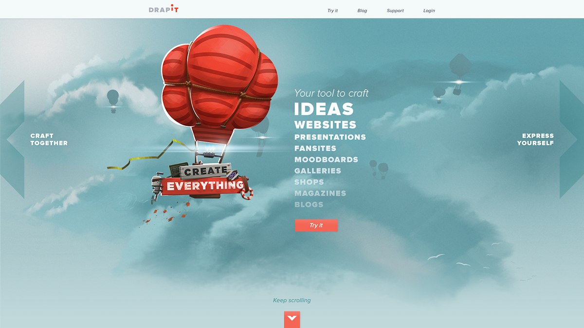  balloon  Hot  air  Illustration  stage  sky  canvas  cloud  tool  webdesign  Styleguide personal  adventure journey