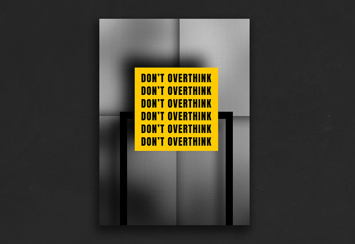 poster mood graphic design  Poster series neon Overthink cogito Digital Art  posters