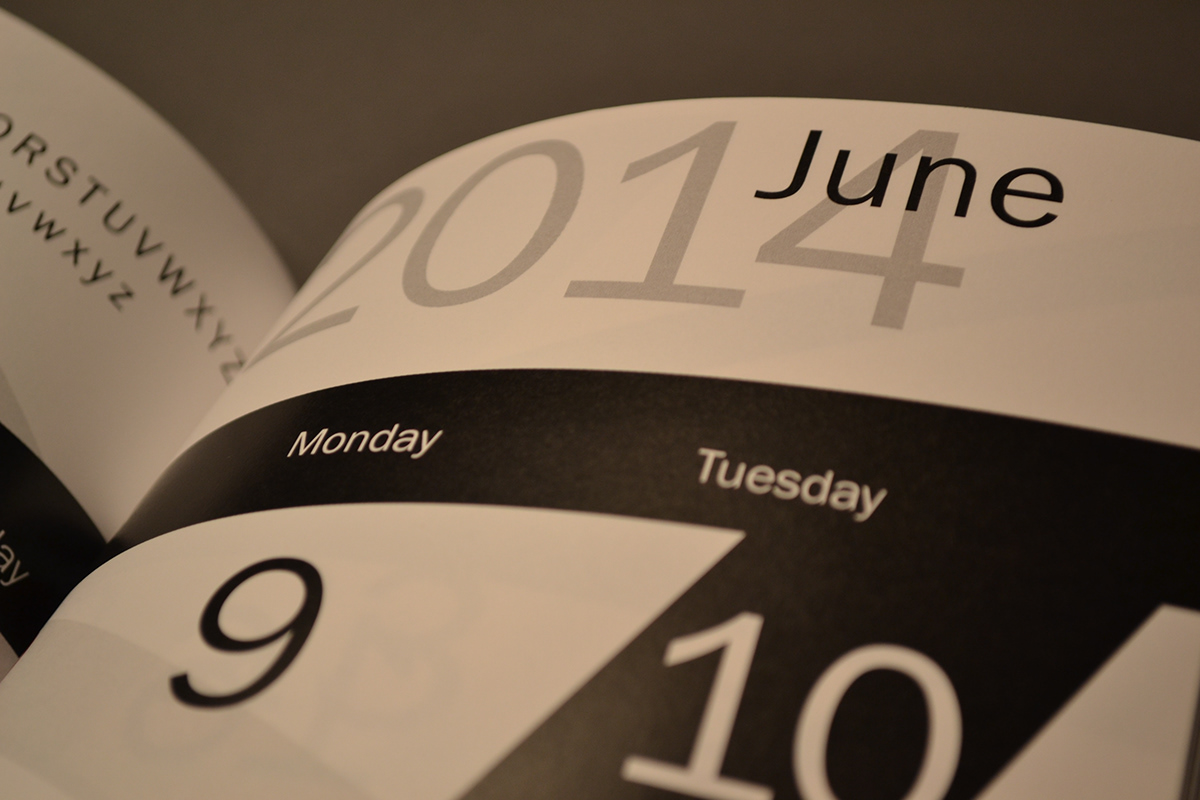 typographic calendar