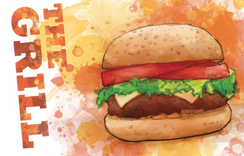 Burger illustration  watercolor