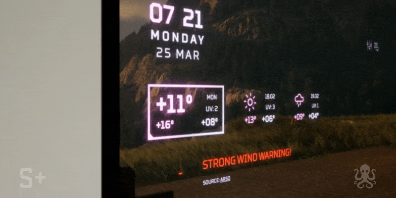 FUI futuristic glass sci-fi UI/UX Unreal Engine user interface smart glass weather weather forecast