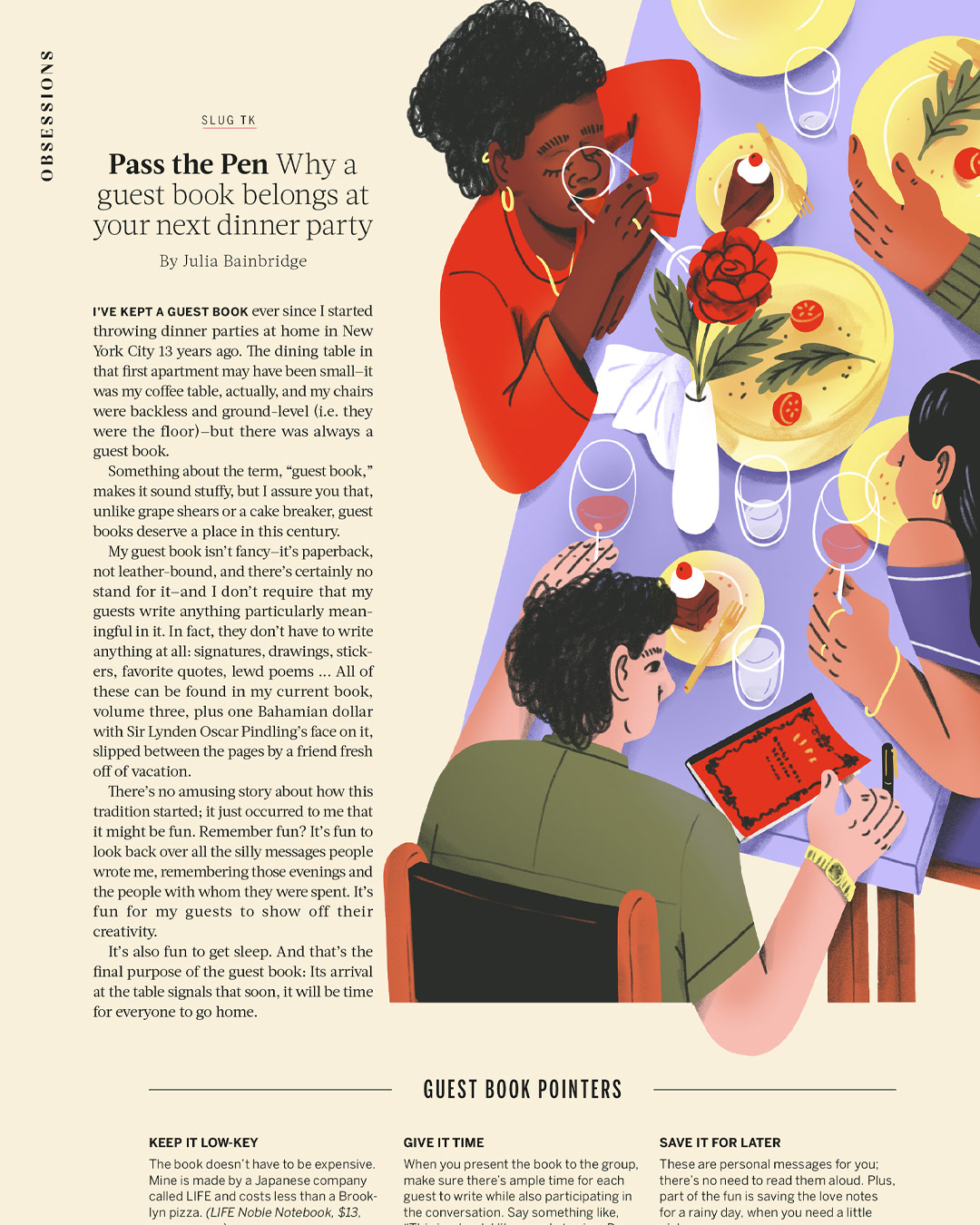 Dinner Table Editorial Illustration Food & Wine Food And Wine food&wine ILLUSTRATION  Magazine illustration party