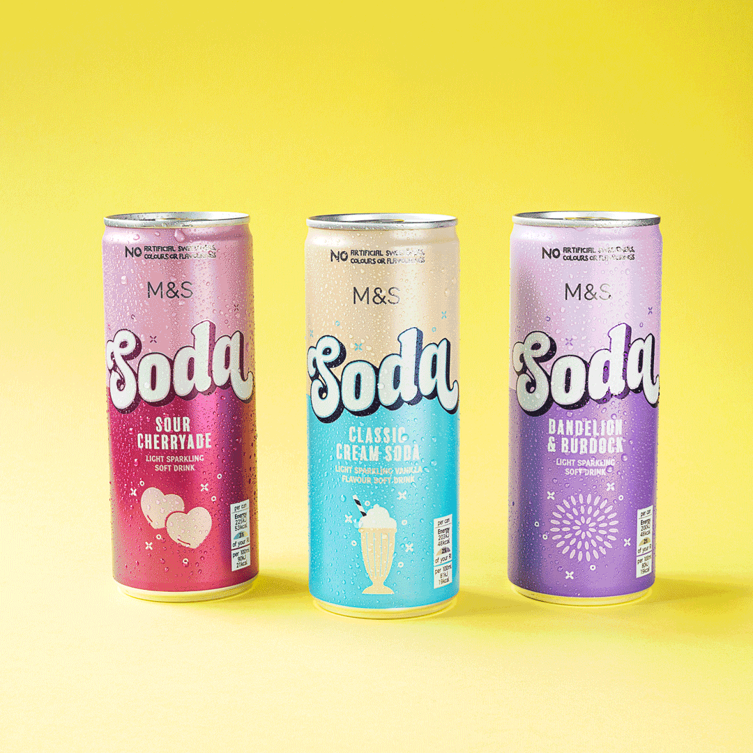 soda can M&S marks and spencer soft drink soda sparkling sparkling soft drink beverage fresh Mark and Spencer