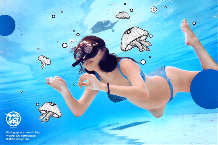 水下摄影 kombi 孕期摄影 插画 怀孕 海洋世界