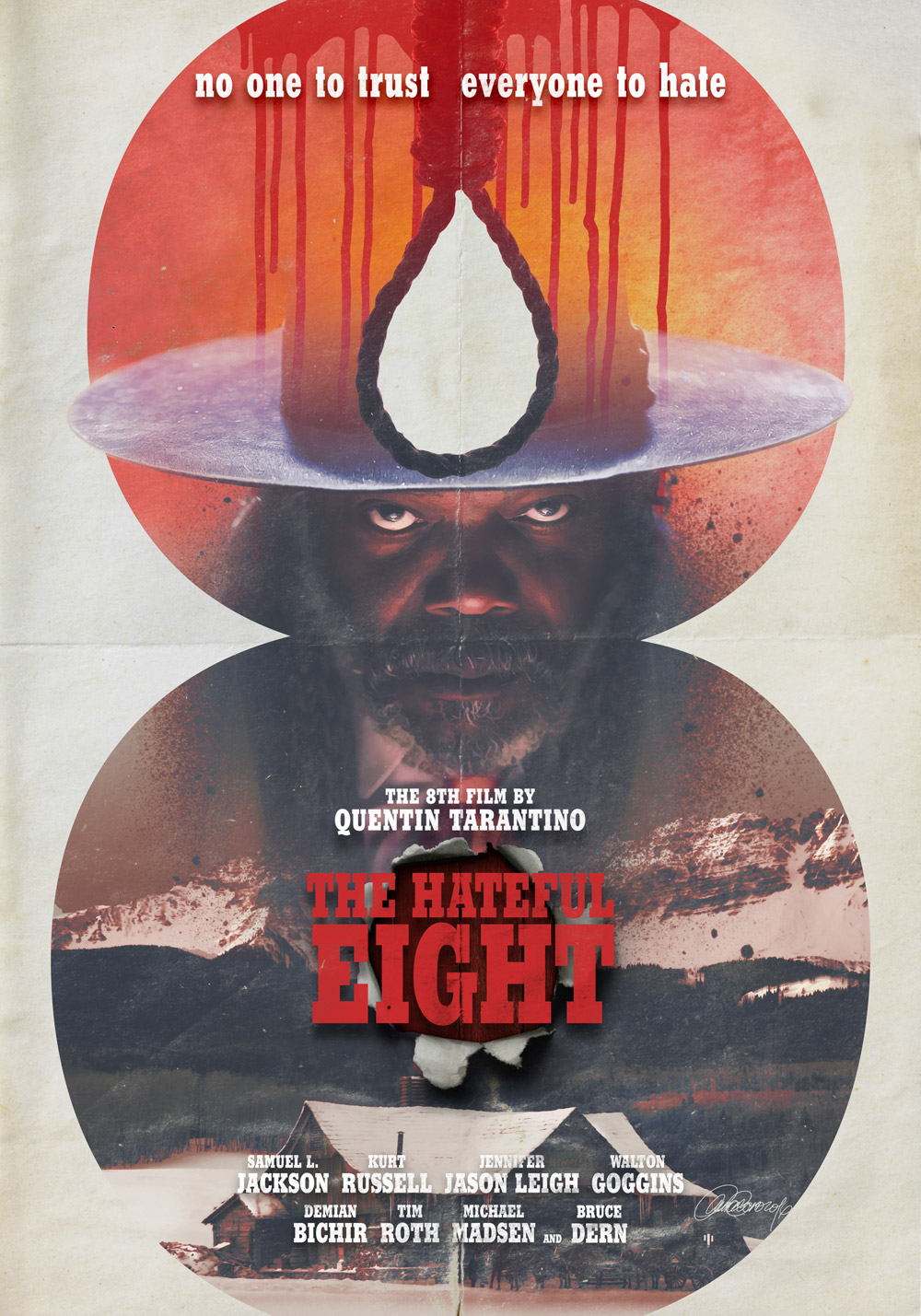 the hateful eight Quentin Tarantino key art movie poster film poster