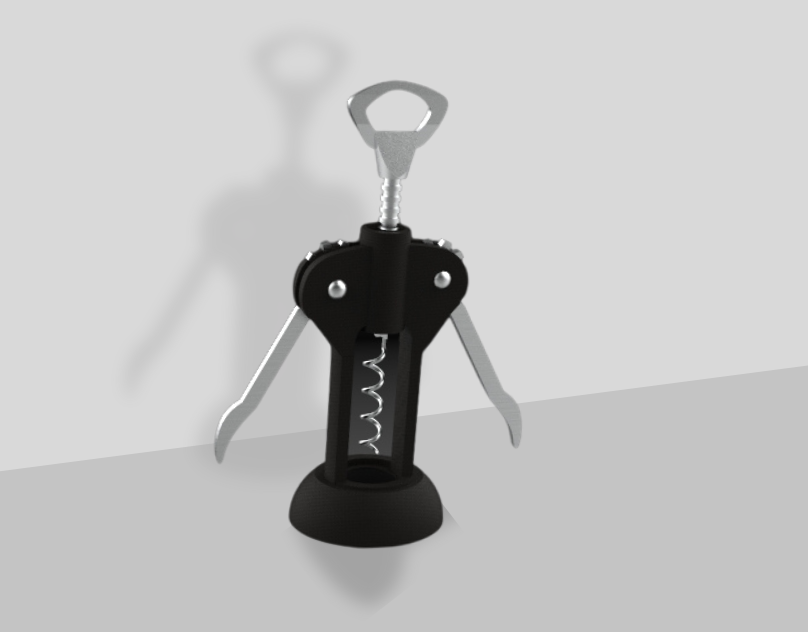 3D corkscrew product Render visualization