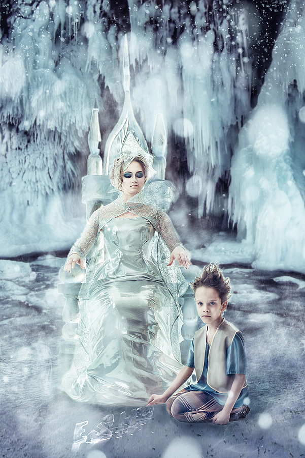 snow queen boy on the fairy tale ice cold winter icy heart Eternity the throne icicles snowstorm Blizzard