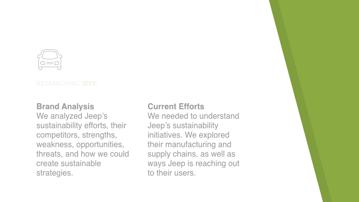 Sustainability jeep automobiles