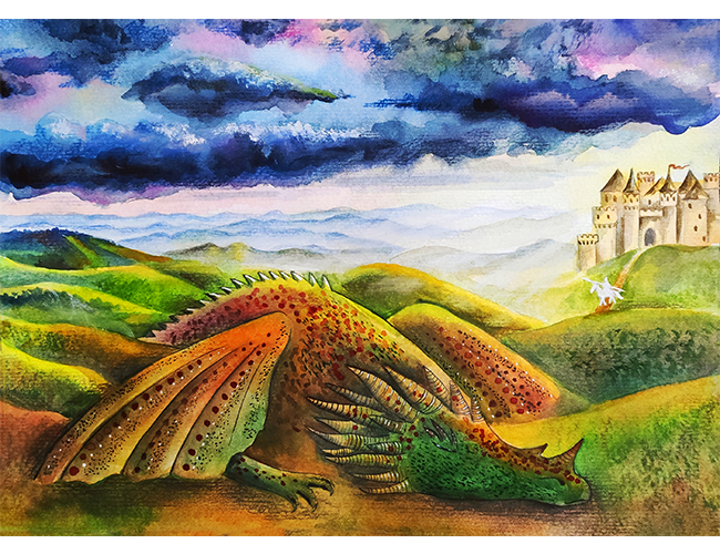childrens book dragon dragon illustration fairy tale knight and dragon sleeping dragon