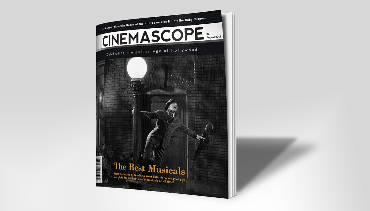 magazine cover LGBT Harvey Milk cinemascope movie Singing In The rain vintage black and white
